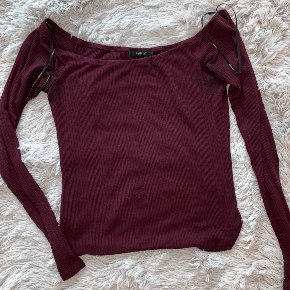Forever 21 Maroon Off the shoulder top